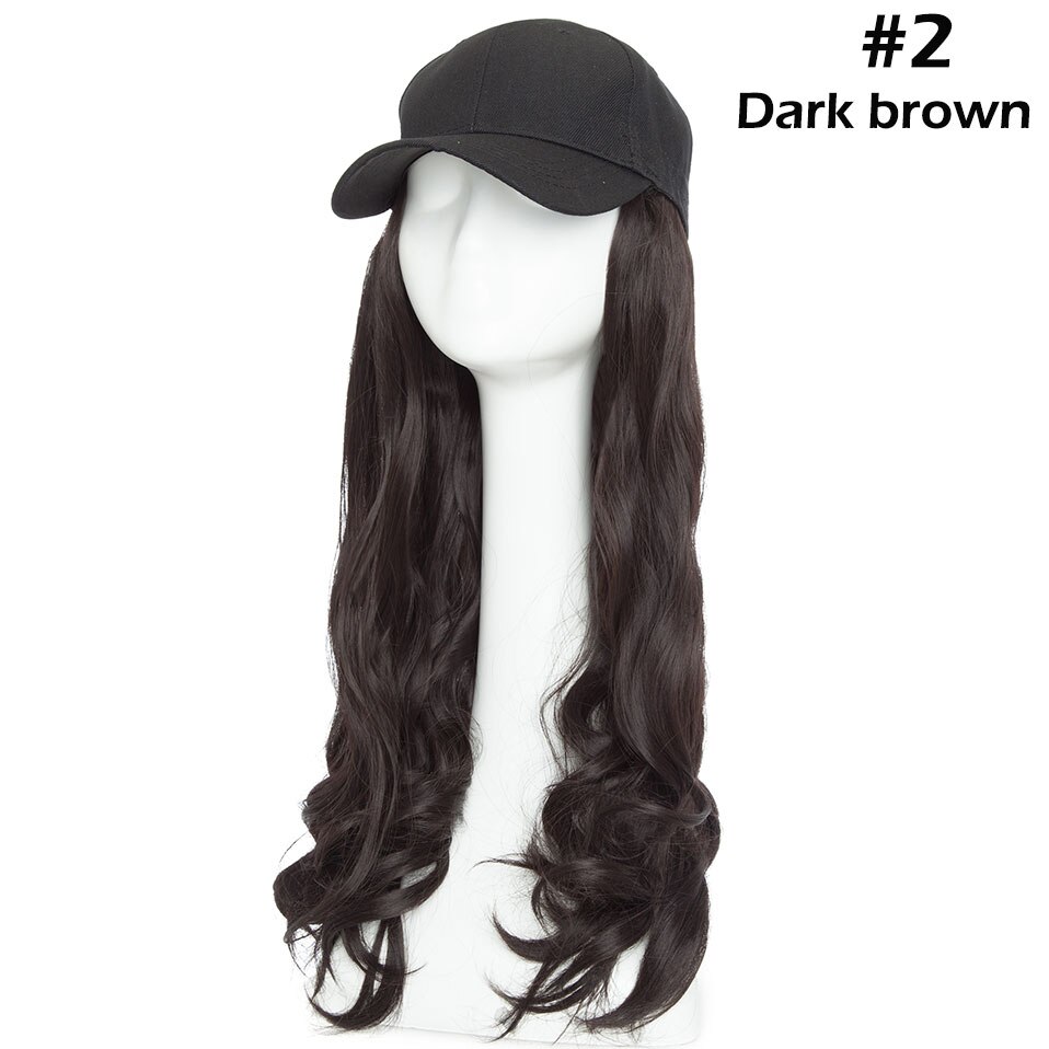 Snoilite 16 Inch Golvend Haar Extensions Met Black Cap Lange Synthetische Uitbreiding Haar Integreren Cap Met Haar Voor Girl Party: #2