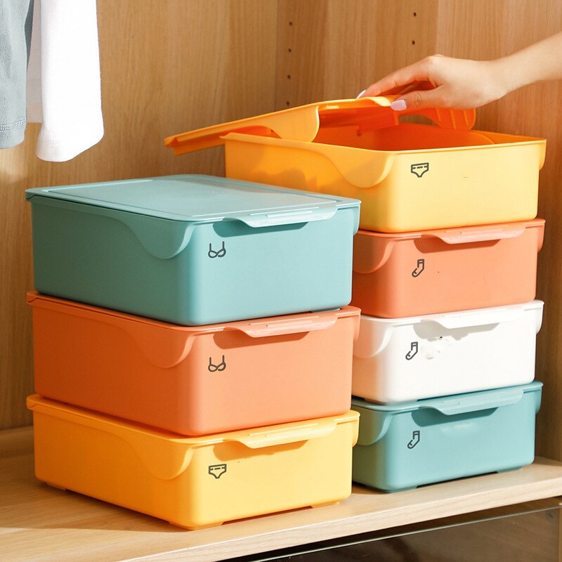 Closet Drawer Storage Box Divider Organizer 15 Grids Socks Bra Underwear Dormitory Wardrobe Boxes Desktop Wardrobe Shelf Divider