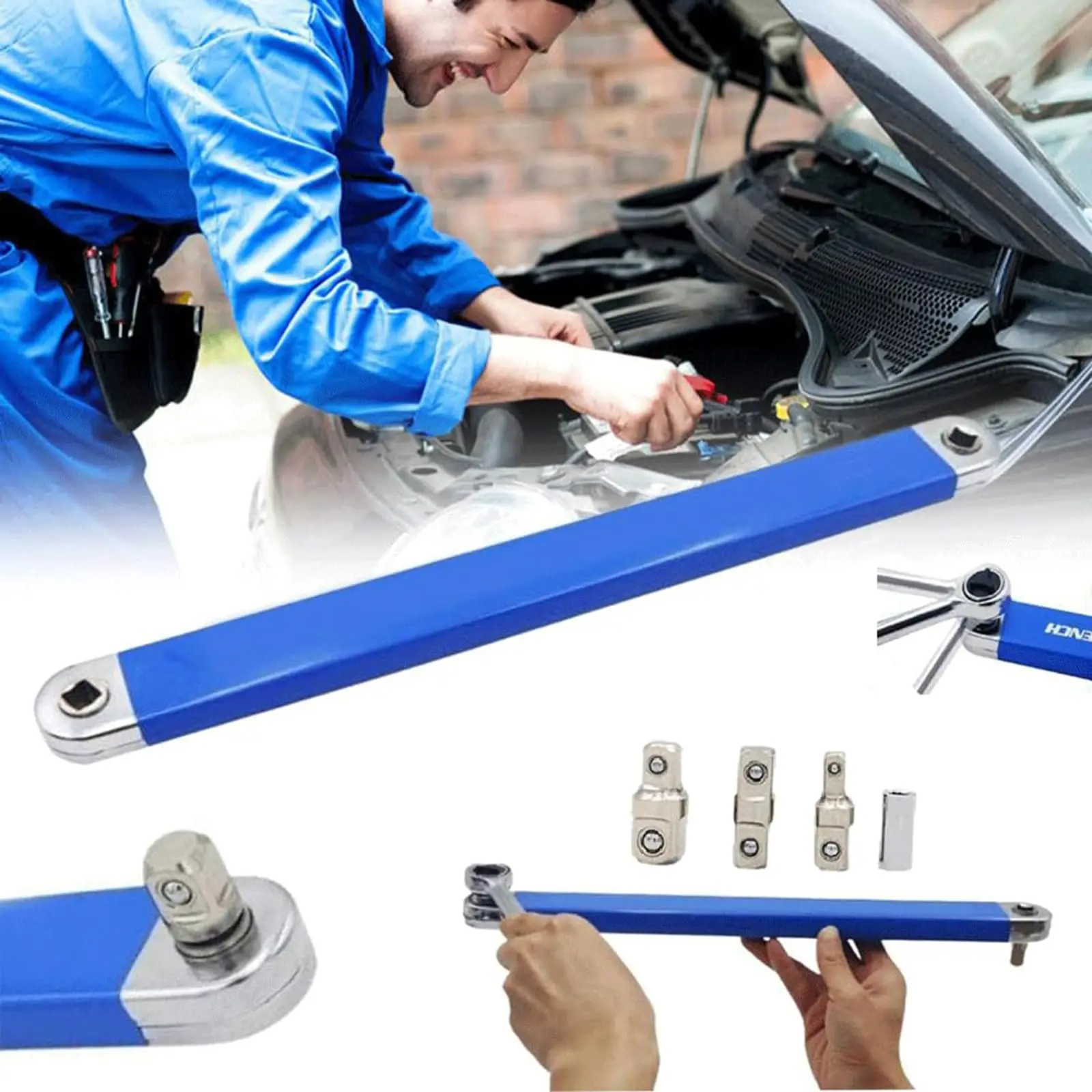 Ratchet Torque Extension Wrench Mechanical Workshop Automotive Garage Tools Car Spanner Mixed Multifunction Dynamics Hand Tools
