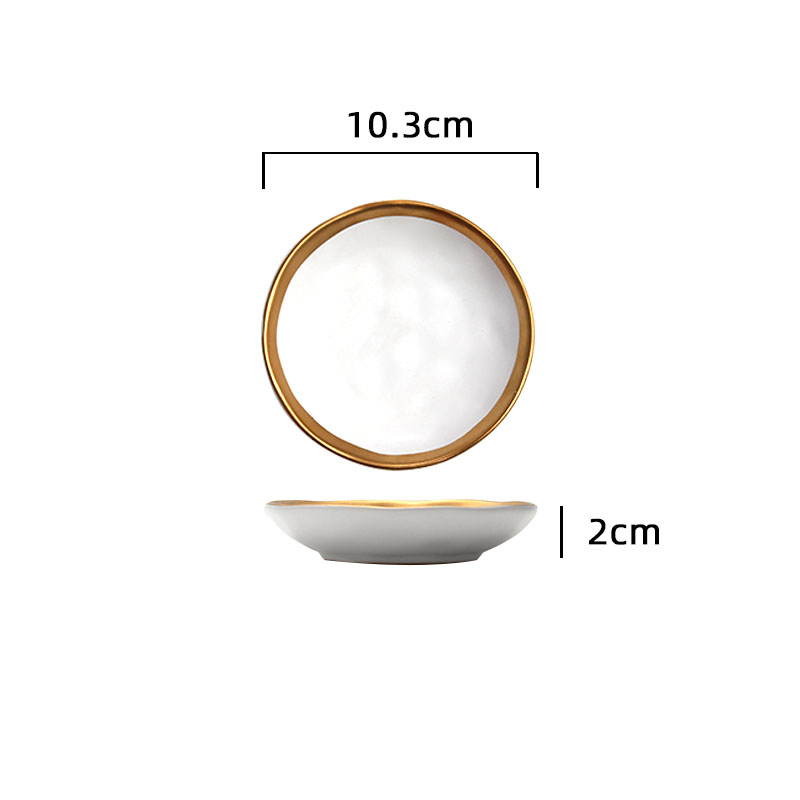 złoty udar talerze ceramiczne nordycki kreatywność matowe płytki talerz restauracja taca robić serwowania deser ciasto naczynia zastawa stołowa robić kuchni: dish-10.3x2cm-WT
