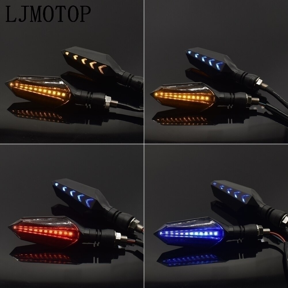 Universell motorsykkel ledet blinklys lampe sekvensiell flytende blits indikatorlys gult løpelys