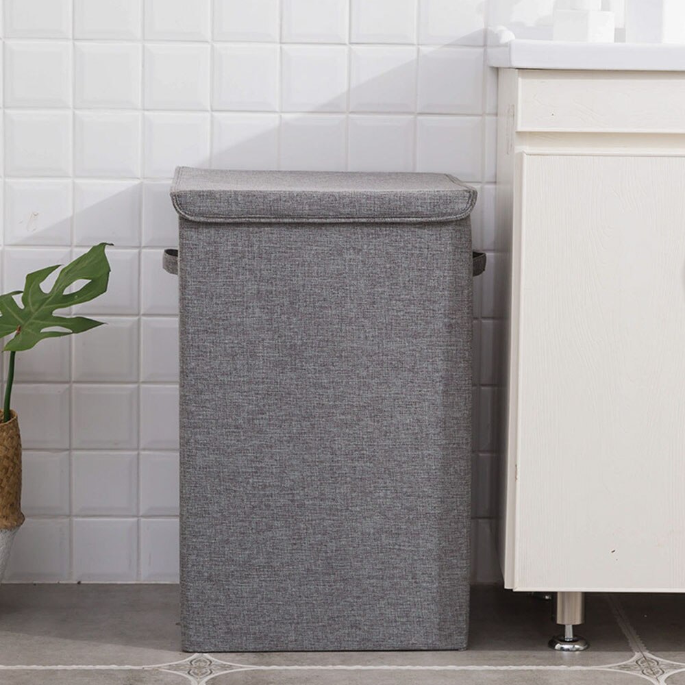 Cotton Laundry Basket With Cover Bathroom Laundry Basket Large Kitchen Storage Basket Home Collapsible Waterproof Laundry Hamper