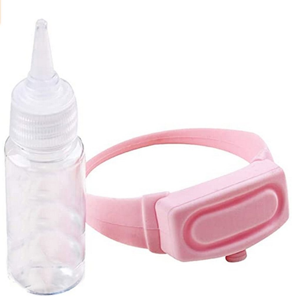 Pulsea dispensado de mano desinfetante de manos dispensado de gel de sílie potátil bombas desinfetante pulseas de mano pulsea de muñea: pink