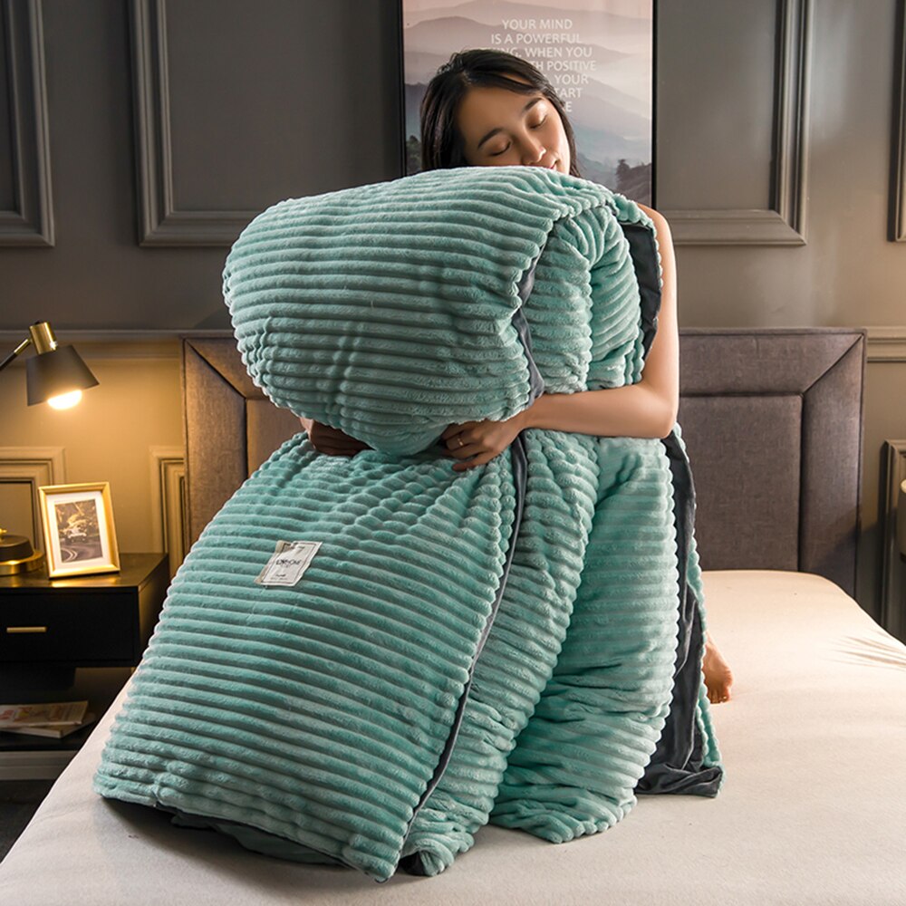 Winter Zachte Warme Rood Geel Coral Fluwelen Quilt Bed Cover Een Stuk Flanel Verdikking Warm Dekbed Beddengoed Cover: G259998A / 200x230cm