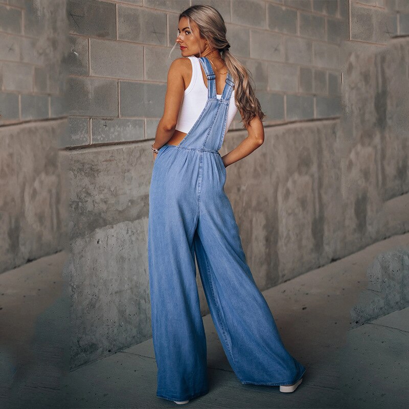Teelynn 2XL Denim Overalls Voor Vrouwen Vintage Boho Wijde Pijpen Jumpsuit Casual Baggy Jeans Losse Oversized Katoenen Zomer Jumpsuits
