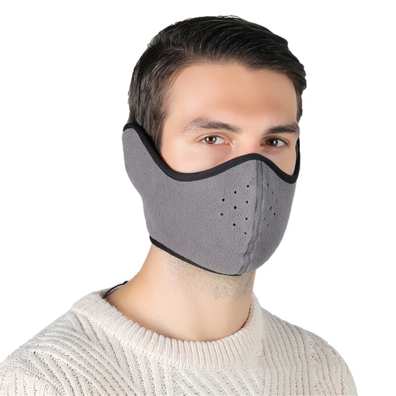 Hiver Thermique Masque Épaissir Polaire Coupe-Vent Hautement Respirant Hommes Femmes Ski Cyclisme Accessoires de Sport En Plein Air: light gray