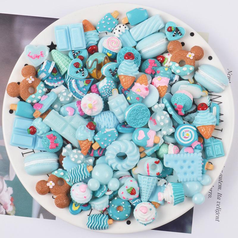 DIY Chocolate Sprinkles Charms For Slime Polymer Filler Addition Slime Accessories Toys Lizun Modeling Clay Kit For kids: 10 Pcs Blue