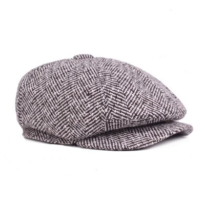 gorro octogonal para caballero, boina para hombre, otoño e invierno, para hombre, gorras planas para hombre: light gray