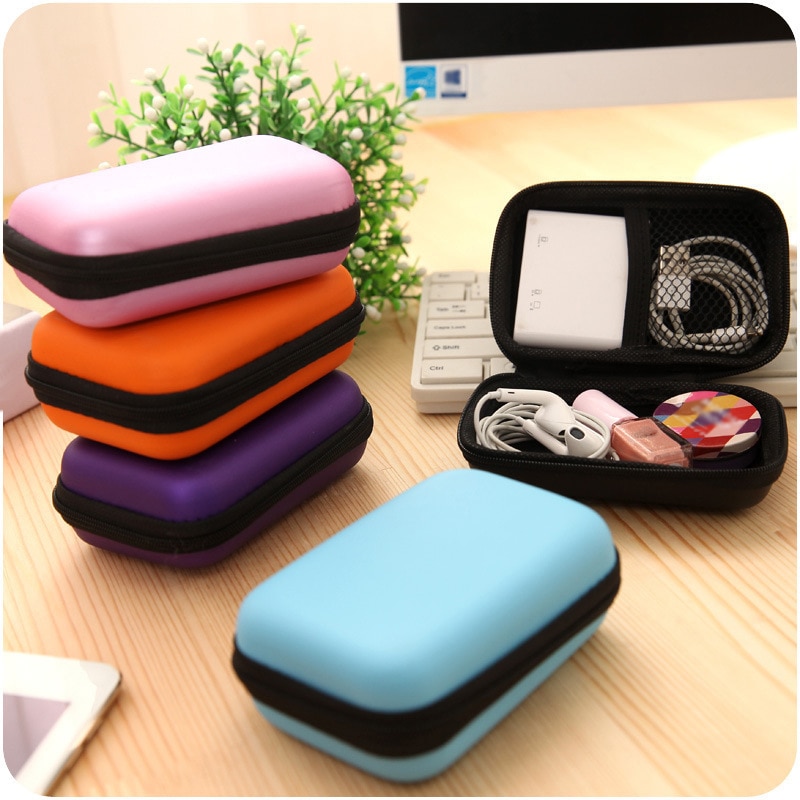 Headphone Case Container Cable Earbuds Data Wire Phone Charger Earphone Storage Box Package Bag