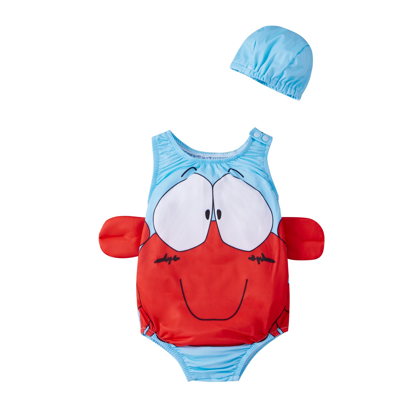 Zomer Kinderen Kids Goudvis Badpak Met Cap Set Kids Jongens Meisjes Leuke Blauwe Badmode Voor Strand Kostuum