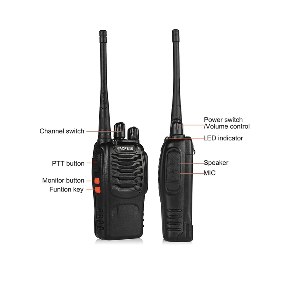 1 pz Originale Baofeng interfono BF 888s Walkie Talkie UHF 400-470 MHz Canale Portatile radio bidirezionale 16 canali di comunicazione