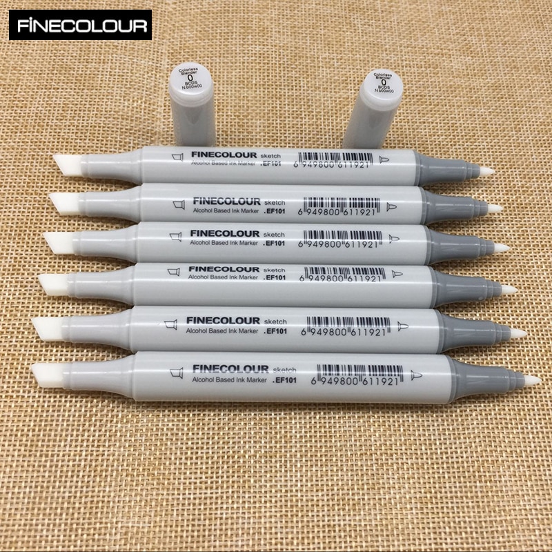 FINECOLOUR Dual Tips Colorless Blender Marker Sketch Art Supplies Mark Pen Alcohol Soluble Pen Cartoon Graffiti Painting Markers