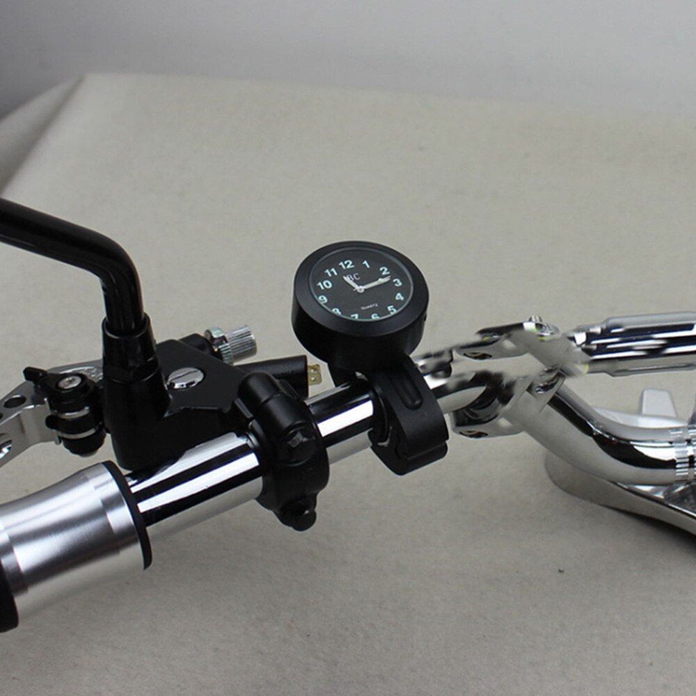 1x Mini 7/8" Motorcycle Handlebar Bar Mount Digital Dial Clock Time Gauge Watch Waterproof Motor Bike Digital Clocks