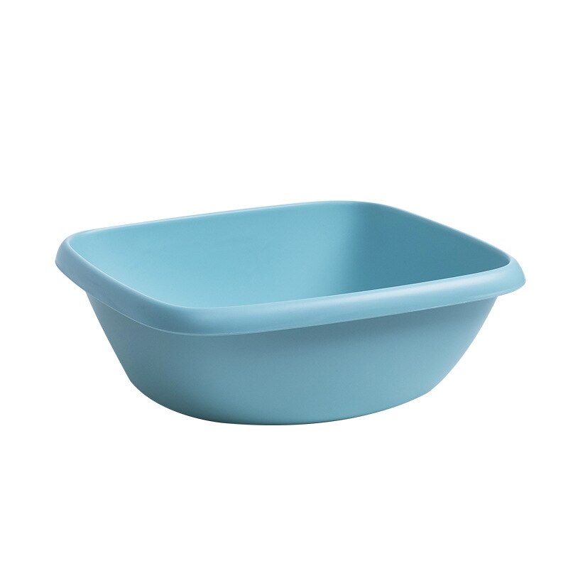 1Pcs Dikke Wastobbe Badkamer Keuken Accessoires Huishoudelijke Plastic Wastafel Draagbare Wassen Groenten Reiniging Bassins Vierkante: Large-Light blue