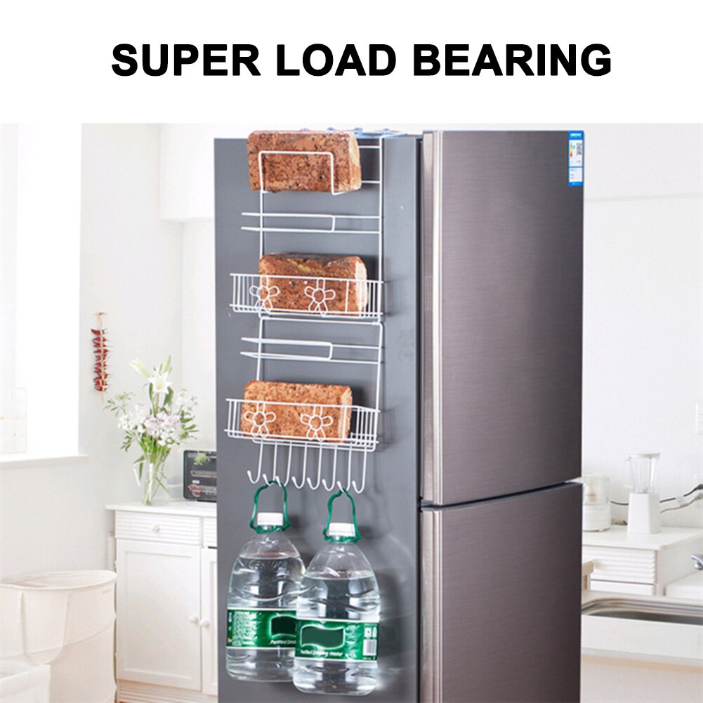 Køkken multifunktion køleskab opbevaring køleskab hængende opbevaringsstativholder stor kapacitet til hjemmekøkken køleskab @ls