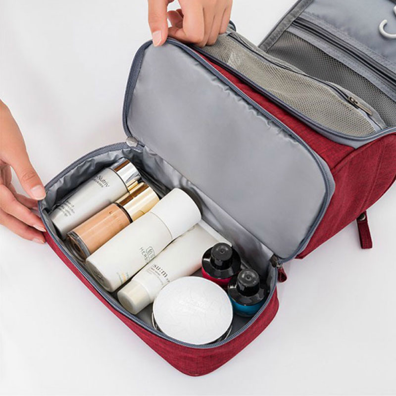 Vandtæt mænd hængende makeup taske oxford rejsearrangør kosmetik taske til kvinder nødvendigheder fyldes op sag vaske toilettaske