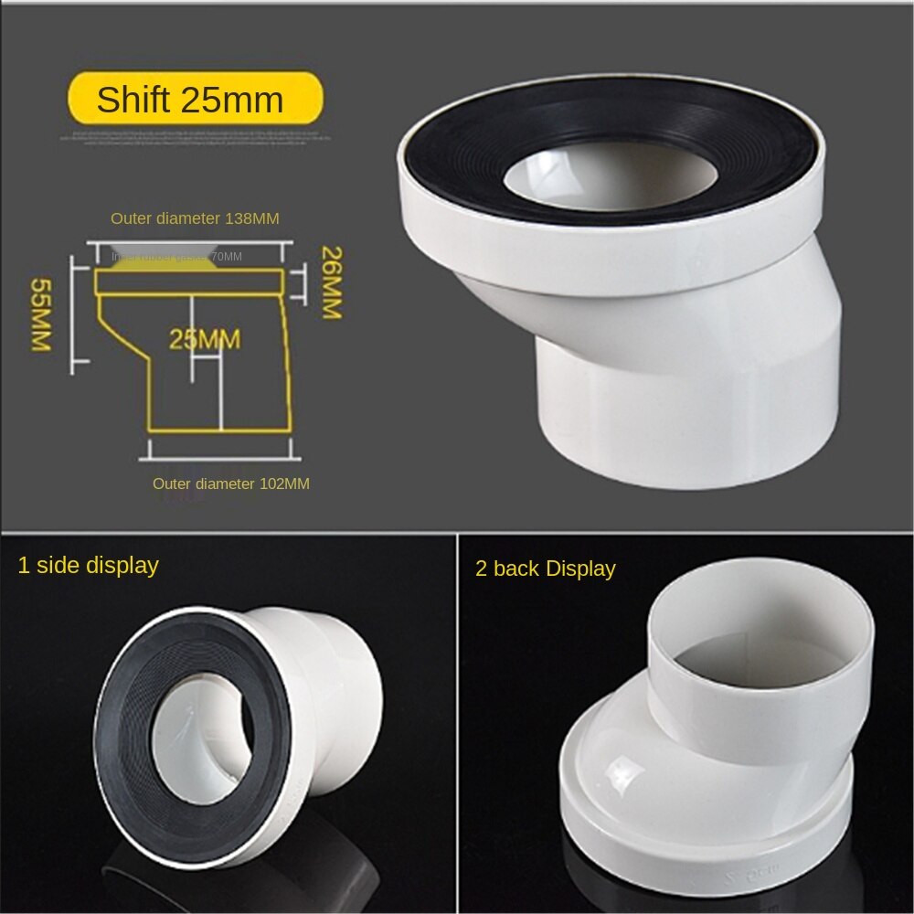 Toiletskifter toilet toilet tilbehør pvc downpipe shifter 2.5cm / 5cm / 10cm anti-blokering: Lysegrøn