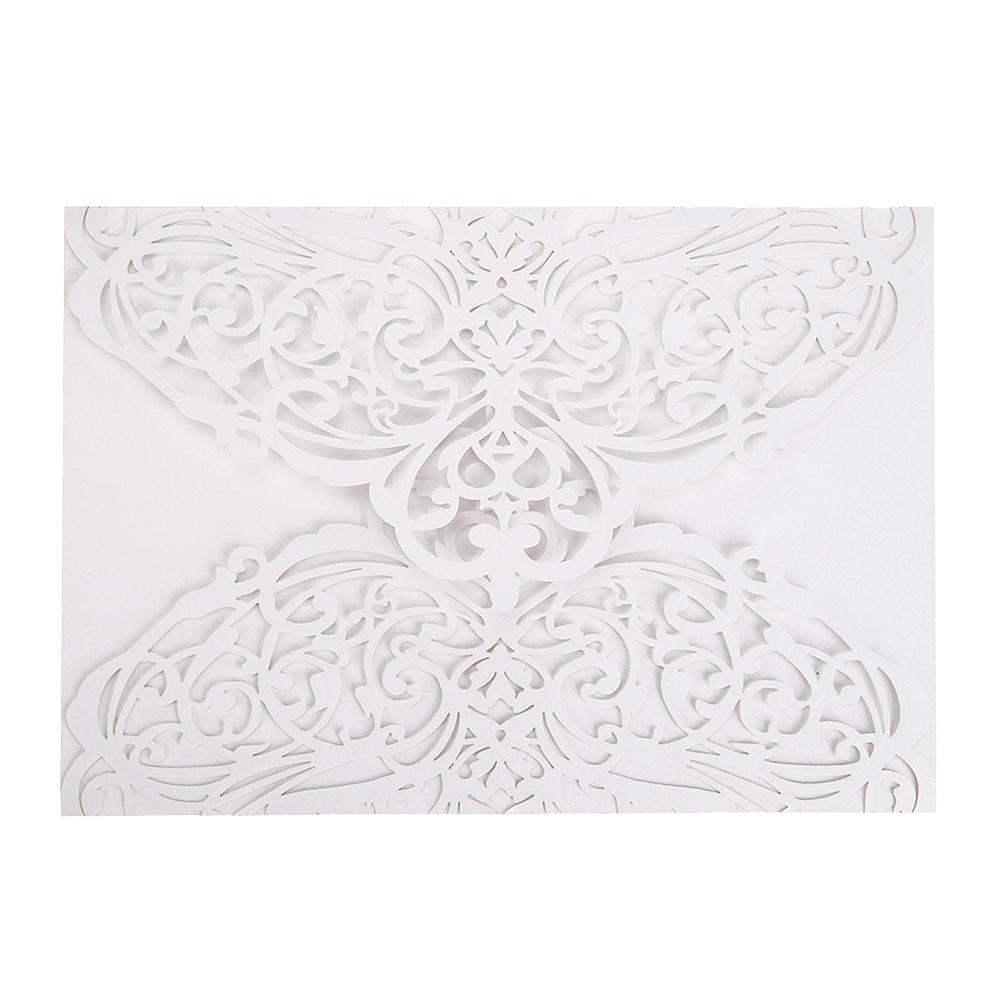 10 Pieces Of Pearlescent Paper Hollowed Out Plant Flower Greeting Card Party Supplies Wedding Invitation