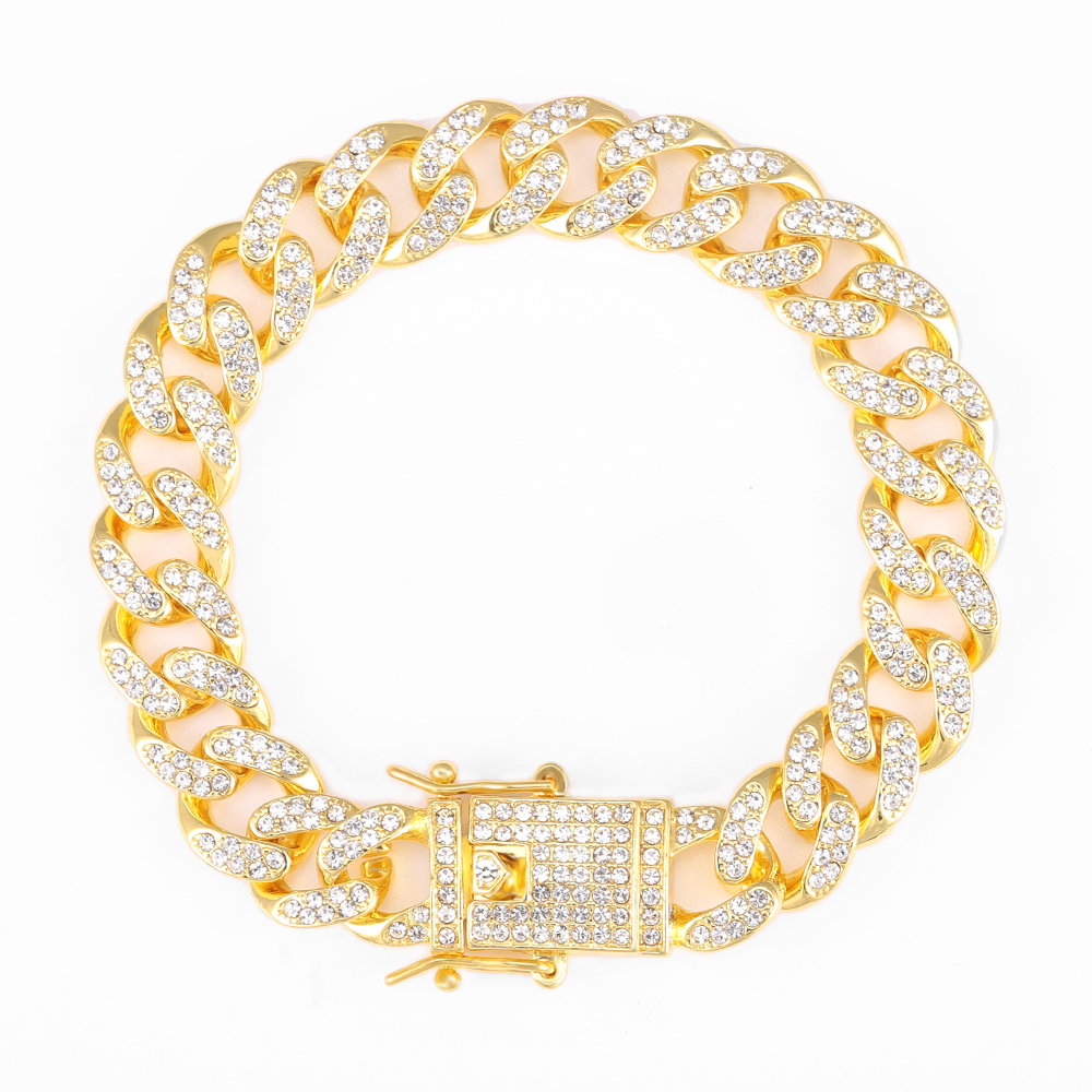 4mm Cubic Zirconia Tennis Bracelet Iced Out Chain Bracelets For Women Men Gold Silver Color Men Bracelet CZ Chain Jewelry: LT010G8