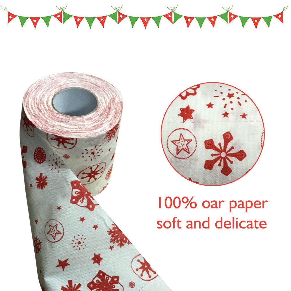 Noël rouleau de papier toilette maison père noël bain rouleau de papier toilette fournitures de noël décor de noël rouleau de tissu 10*10cm