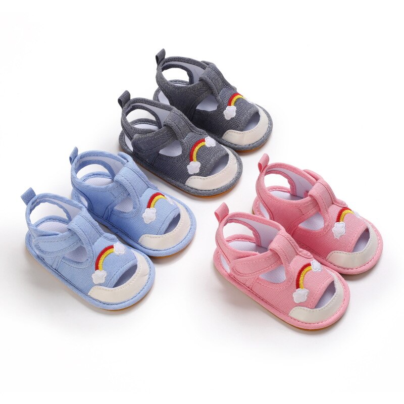 Sommersandalen für babys (jungen und mädchen) aus atmungsaktivem Segeltuch mit rutschfester sohle – süße lauflernschuhe für kleinkinder.