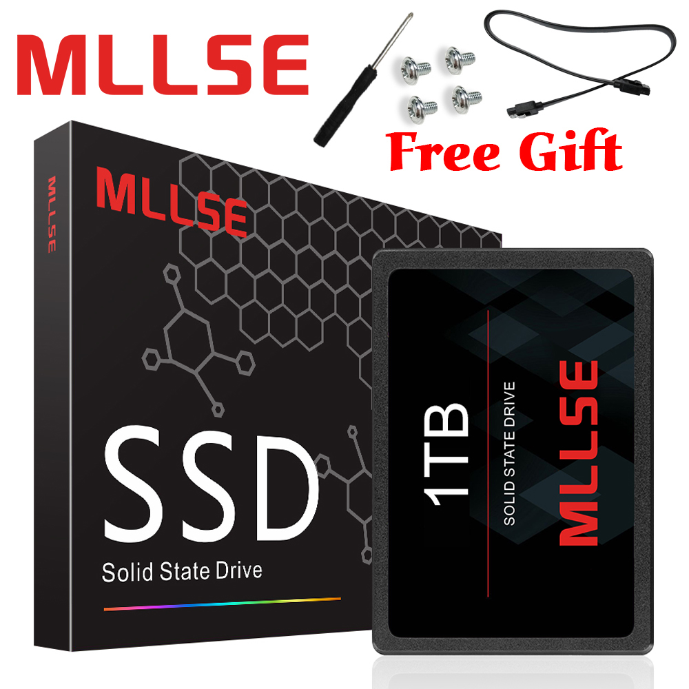 MLLSE ssd 2.5'' Hard Drive Disk 1tb 512gb 256gb 2.5 inch sata III ssd TLC 500MB/s internal Solid State Drives for laptop PC