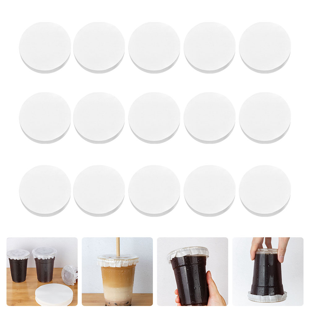 500Pcs Round Shape Leak Proof Paper Films Coffee Spill Proof Gasket Leak Proof Paper Films: Default Title
