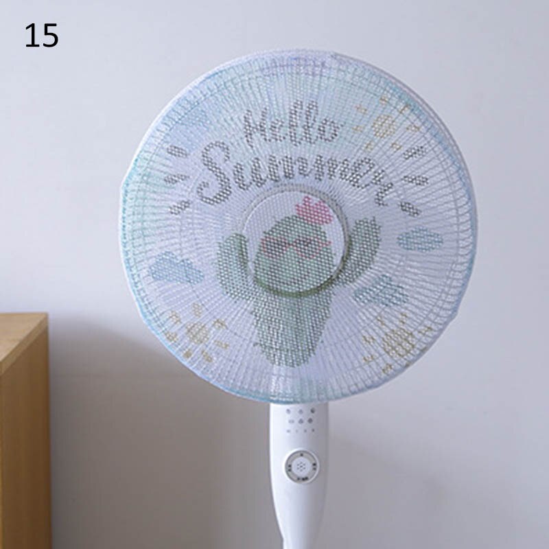 1Pcs Cute Cartoon Animal Home Use Electric Fan Protective Cover Safety Mesh Fan Dust Cover Fan Guard Kids Finger Protector Round: 15 / 45cm