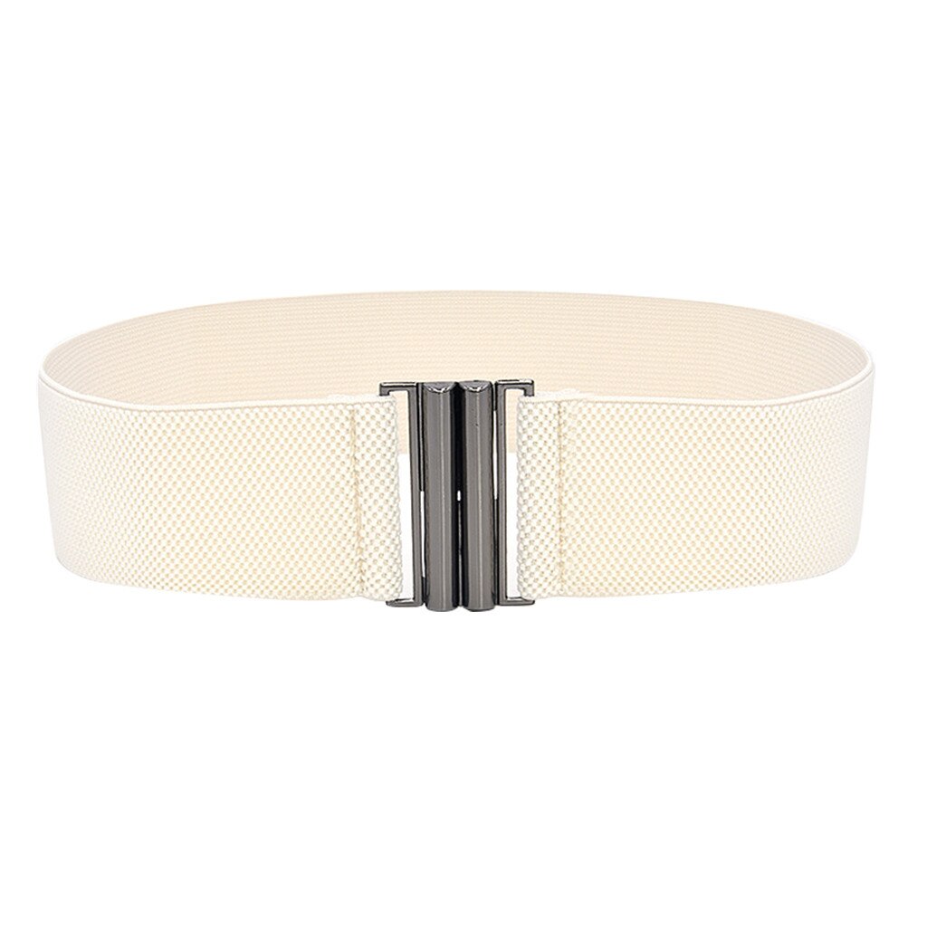 Taille Riem Vrouwen Brede Elastische Jurk Riem Jeans Accessoires Stretch Elastische Brede Corset Taille Metalen Gesp Mujer Femme # l20: Beige 