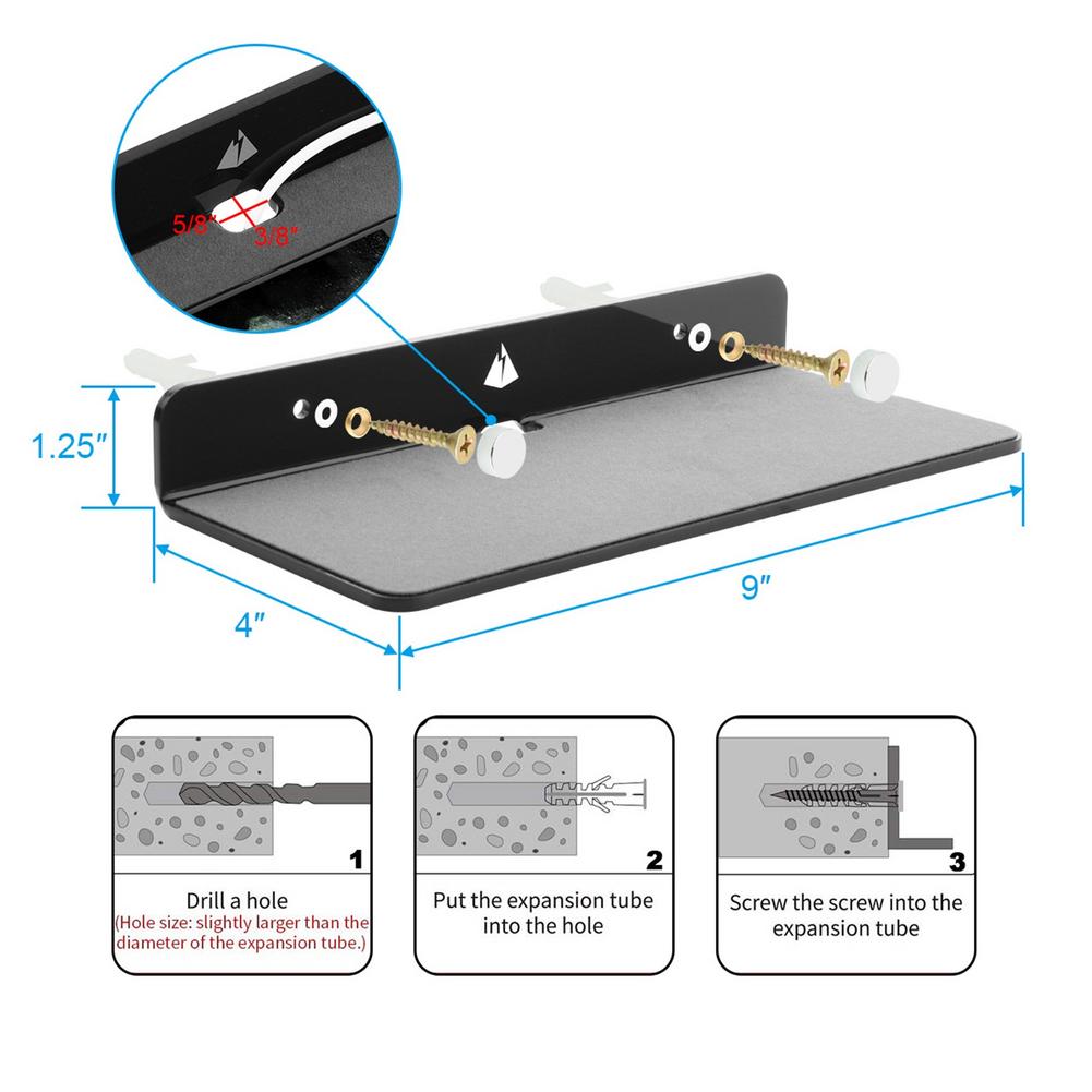 Wall Mounted Bluetooth Speaker Rack Floating Speaker Stand, Acrylic Wall Mount Display Shelf for Speaker, Webcam, Cell Phones