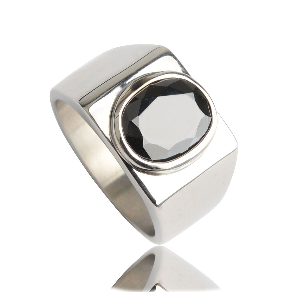 316L Edelstahl Mit Schwarz Zirkonia Stein Weiß Silber Farbe Engagement Hochzeit Ringe einstellen Für Frauen Mann: 12 / Groom Ring