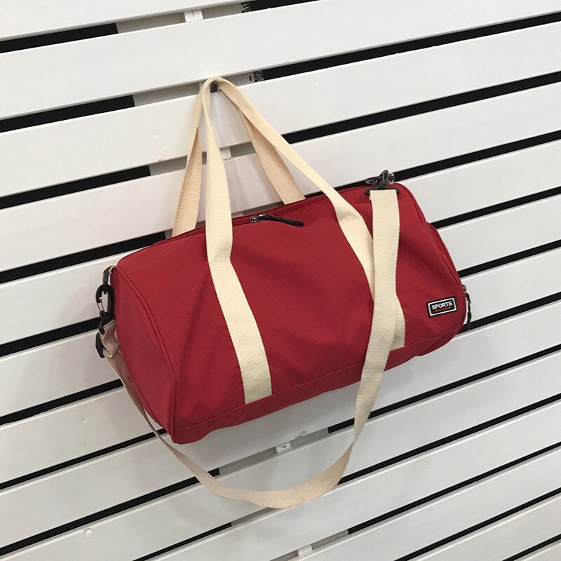 Nuovo Stile Sacchetto di Ginnastica di Sport degli uomini E delle Donne Cilindro borsa A Tracolla A Mano Borsa Da Viaggio Borsa Da Viaggio Cinghia Scarpe Bit: Rosso