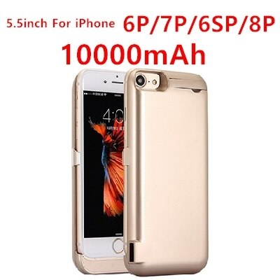 10000 mAh ładowarka Case dla iPhone 7 6 6s 8 Plus telefon ładowania baterii skrzynki pokrywa dla iPhone 5 SE 5S 5C Power Bank Case: 6P 6SP 7P 8P Gold