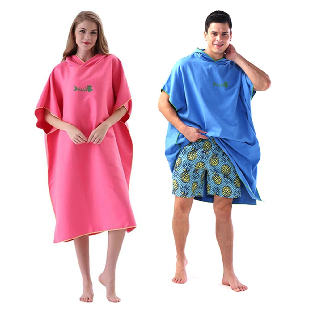 Albornoces de microfibra de secado rápido para hombre y mujer, ropa de playa con capucha, trajes de neopreno para hombre y mujer, deportes acuáticos, natación y toallas de baño, novedad