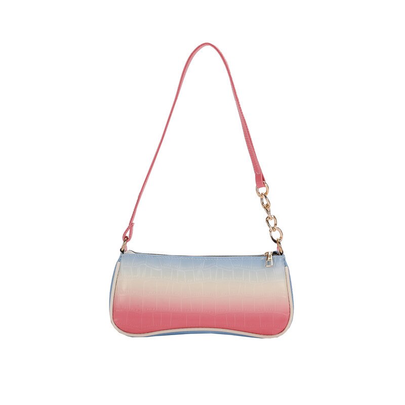 Bolso de temperamento para axila para mujer, bolsa de mensajero para primavera y verano, rosa, gradiente francés,