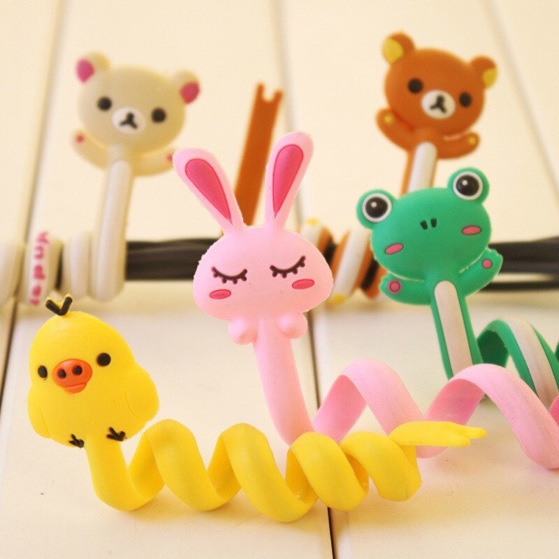 Cute USB Cable Winder Organizer Holder Cartoon Earphone Wire Management For IPhone11 12 Cable Tablet MP3 MP4 PC Electric Cord