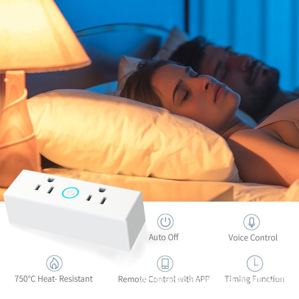 Prise intelligente standard américaine, ST20 One divisée en deux, 2 sorties DC, prise US pour application wifi, synchronisation ALEXA voice US