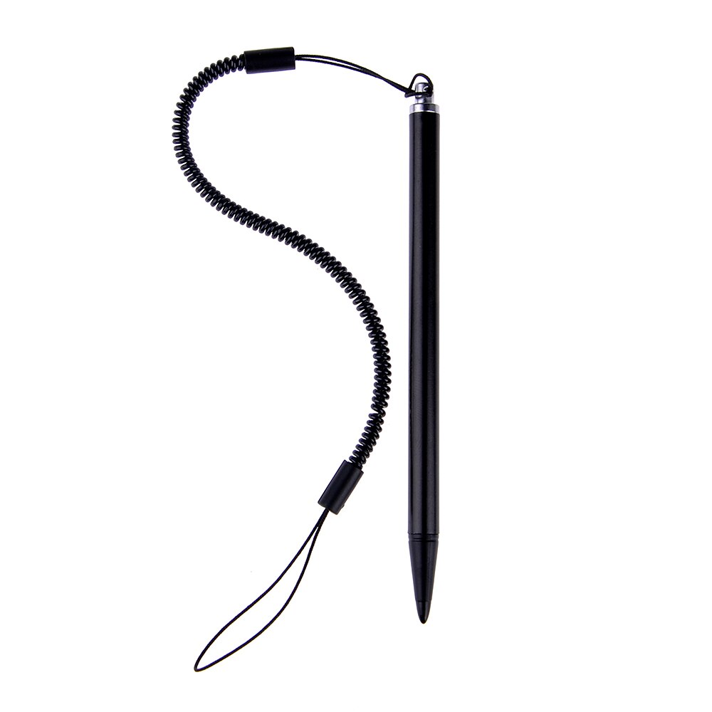 Metal Resistive Touch Screen Stylus Pen with Spring Rope For POS PDA Navigator: Black