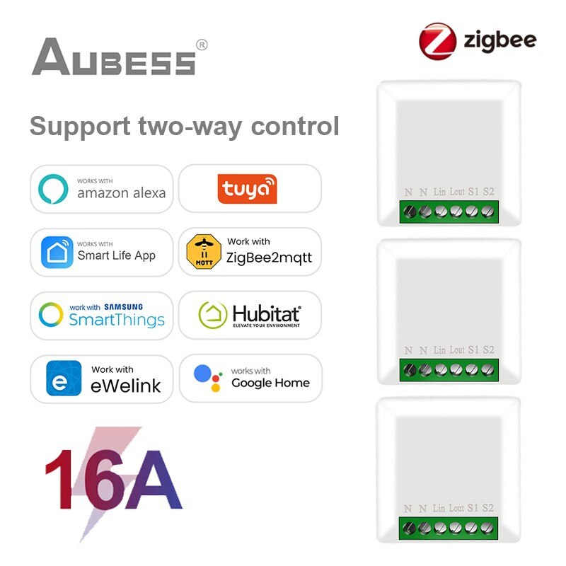 Tuya ZigBee 3.0 Mini Smart Switch Supports 1/2 Way Control Work With Ewelink SmartThings ZigBee2mqtt Hubitat Alexa Google Home