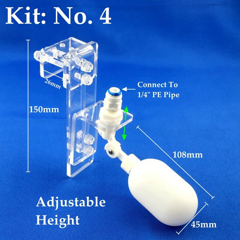 Fish Tank Hydrating Device Kits Automatic Filling Water Floating Ball Valve Aquarium Water Level Control System: GRAY