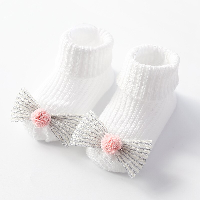 Bambino appena nato Ragazze 3D Frutta Bowknot Antiscivolo Boot Calzini e Calzettoni Del Pavimento Del Bambino Calzini e Calzettoni: D / 9m
