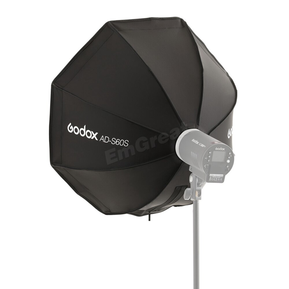 Godox ad -s60s 60cm sølv dyb parabolsk softbox med honeycomb grid godox mount til  ad300 pro  ml60 led videolys
