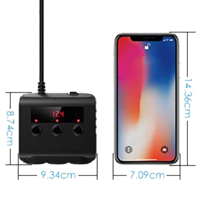 12V/24V voiture allume-cigare adaptateur 100W chargeur de voiture avec 4 Ports USB et 3 prises allume-cigare répartiteur de puissance, On/Off S