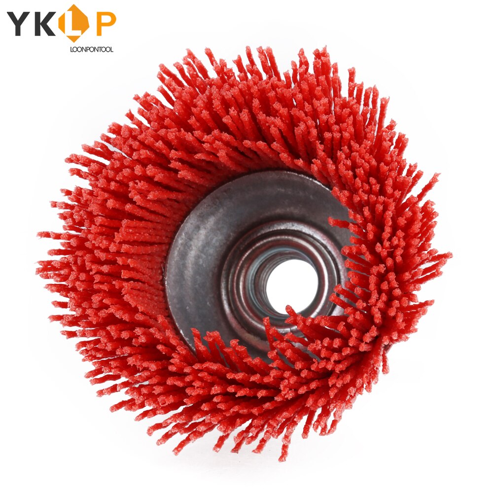 4" Cup Nylon Abrasive Brush Wheel M14 X 3inch P80 Pile Polymer-abrasive For Angle Grinder Tool 80/120#