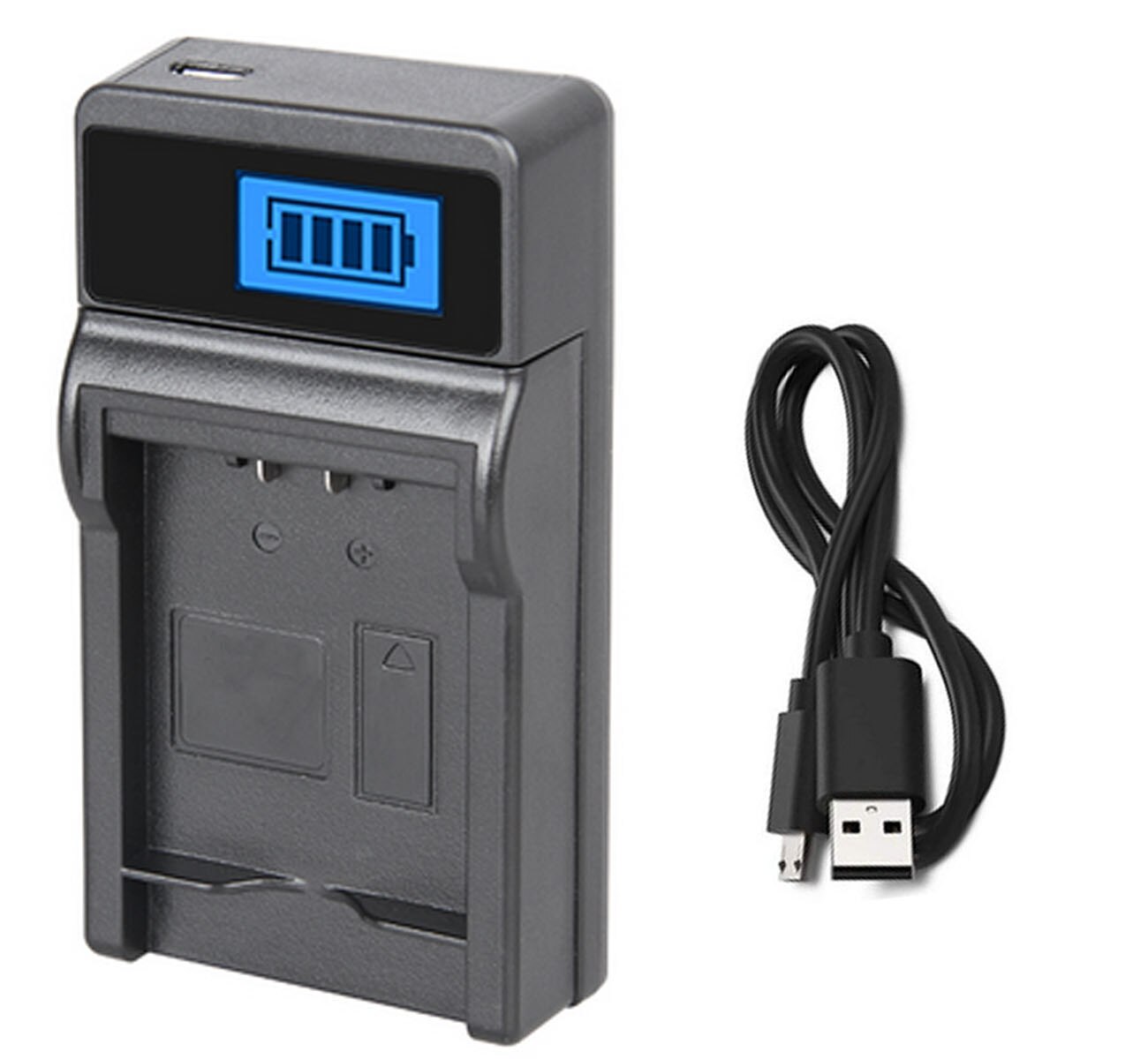 Batterij Voor Jvc Everio GZ-MG630U, GZ-MG630AU, GZ-MG630RU, GZ-MG630SU, GZ-MG670BU, GZ-MG680BU, GZ-MG730BU Camcorder: 1x LCD USB Charger