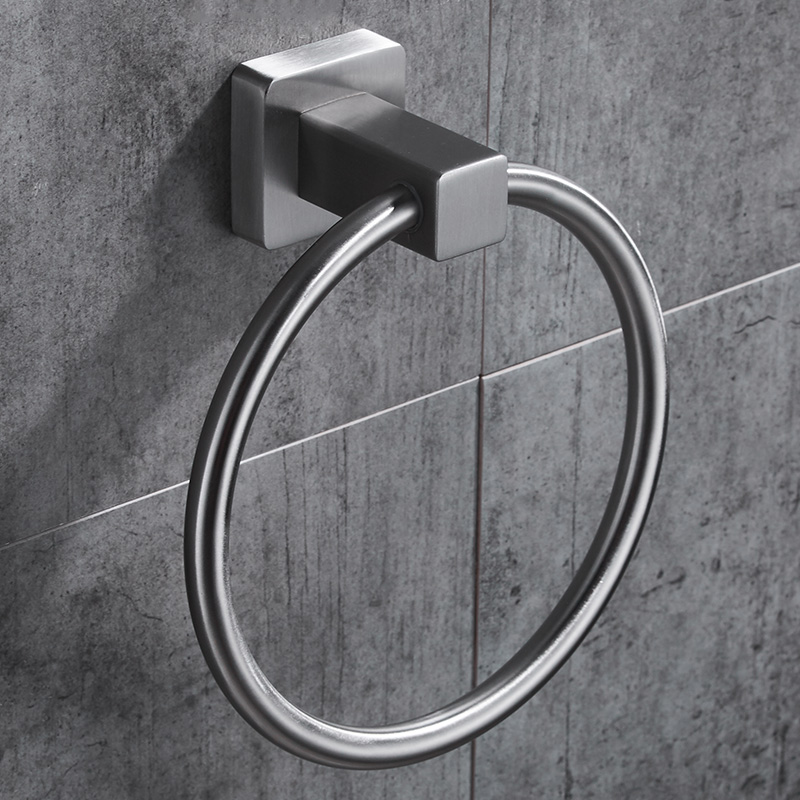 ROVOGO SUS 304 Stainless Steel Towel Holder Hand Towel Ring Hanging Towel Hanger Bathroom Accessories Wall Mount Brushed Finish