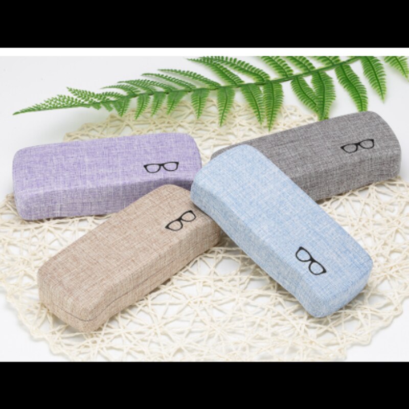 Retro Zwart Pu Lederen Brillenkoker Doos Eenvoudige Hard Brillen Protector Storage Case Opbergdozen Container Organizer: random color