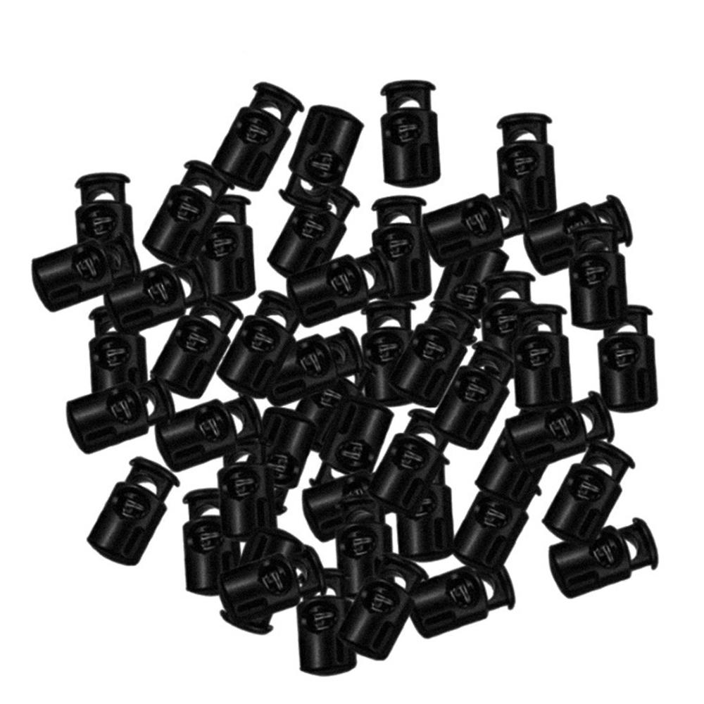 50 Pcs Plastic Cord Locks With 20Meter Elastic Band End Spring Toggle Stopper Single Hole String Cord Lock For Mask 5FM