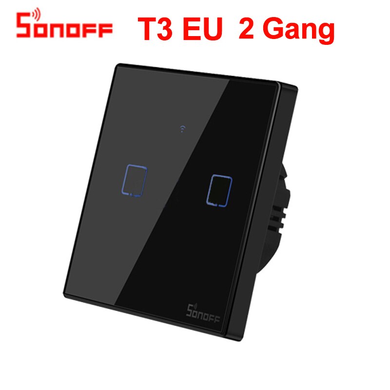 Sonoff tx  t0 t2 t3 eu smart switch wifi touch væglampe smart home fjernbetjening trådløs timerkontakt via ewelink app: Sonoff  t3 eu 2 bande