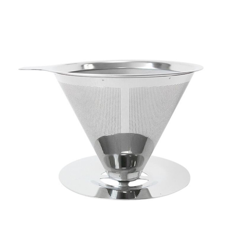 Reusable Coffee Filter 304 Stainless Steel Cone Coffee Filter Baskets Mesh Strainer Pour Over Coffee Dripper: 4